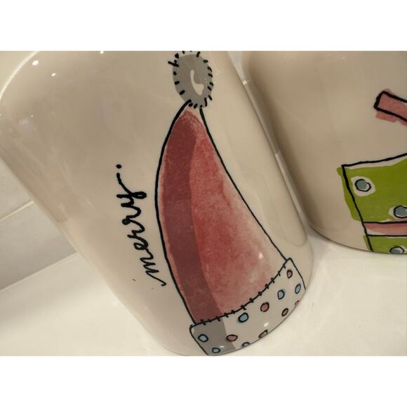 Rae Dunn Merry and Give Watercolor Christmas Canisters - Picture 11 of 13